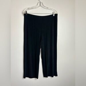 Coldwater Creek Pull on Pants PXl Liquid Fabric Black Stretch Comfort wide Leg